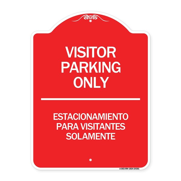 Bilingual Reserved Parking Visitor Parking Only Estacionamiento Para Visitantes, A-DES-RW-1824-24301